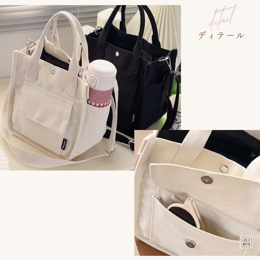 ミニ ボックスバッグ 帆布 ミニトートバッグ キャンパス