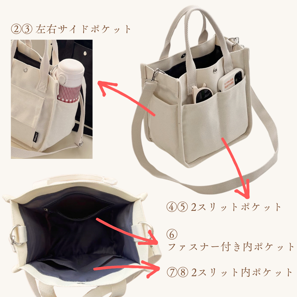 ミニ ボックスバッグ 帆布 ミニトートバッグ キャンパス